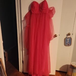 Elegant Strapless Pink Gown